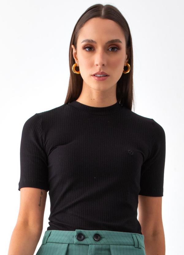 Colcci - Blusa Canelada Preto