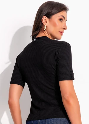 Colcci - Blusa Canelada Preto - COLCCI