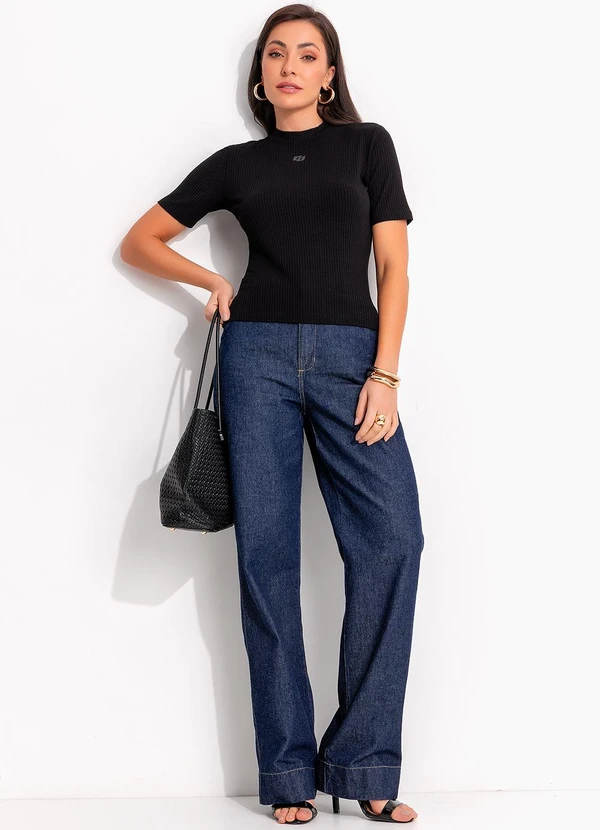 Colcci - Blusa Canelada Preto 3