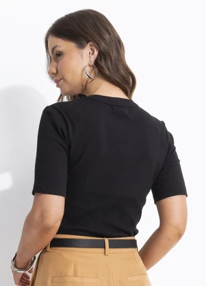 Colcci - Blusa Canelada Preto - COLCCI