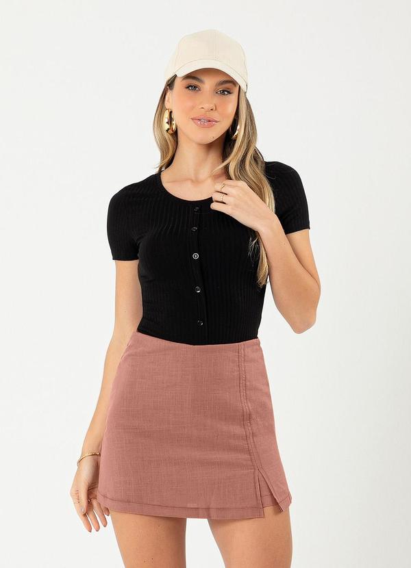 Cativa - Blusa Canelada Preto
