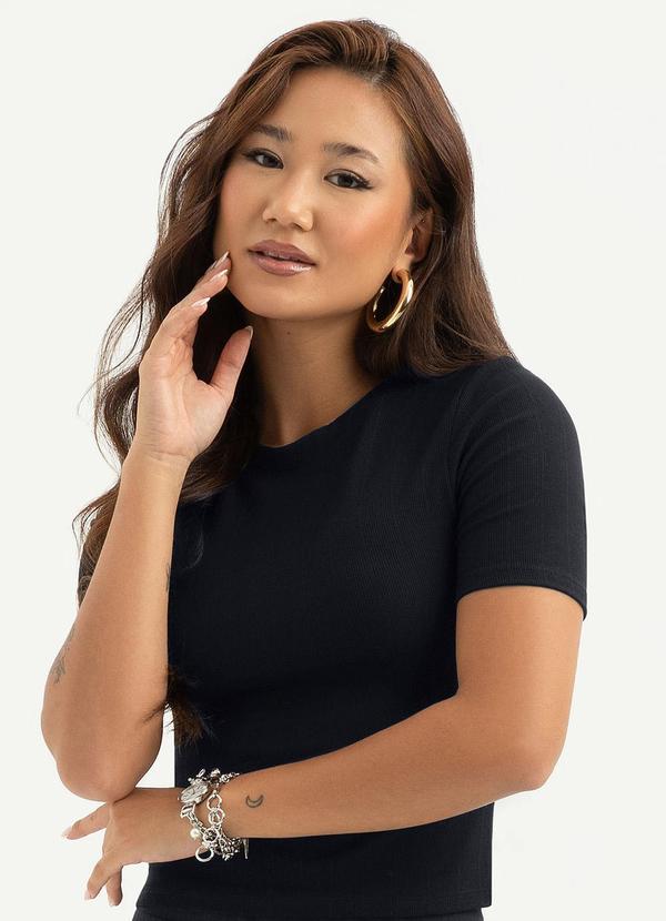 Cativa - Blusa Canelada Preto