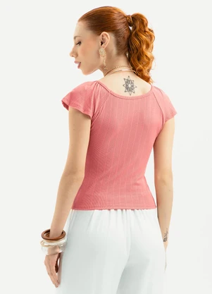 Cativa - Blusa Canelada Rosa - CATIVA