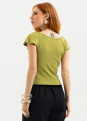 Cativa - Blusa Canelada Verde - CATIVA