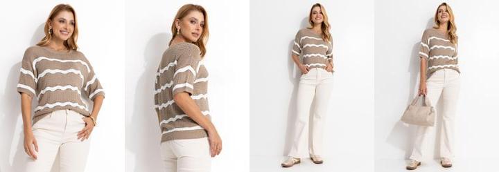 Blusa C�qui em Tric�