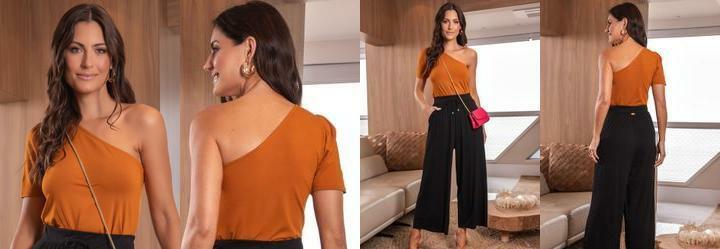 Blusa Caramelo em Malha de Viscose