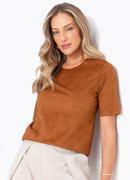 Blusa (caramelo) em malha suede