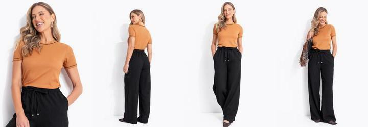 Blusa Caramelo em Ribana Canelada