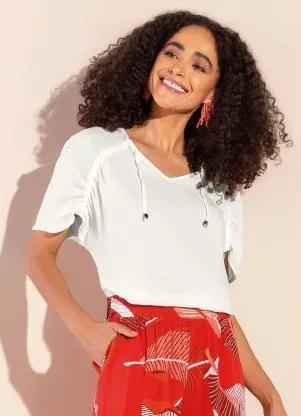 Marialícia - Blusa Casual Boho Chic Bege - MARIALÍCIA