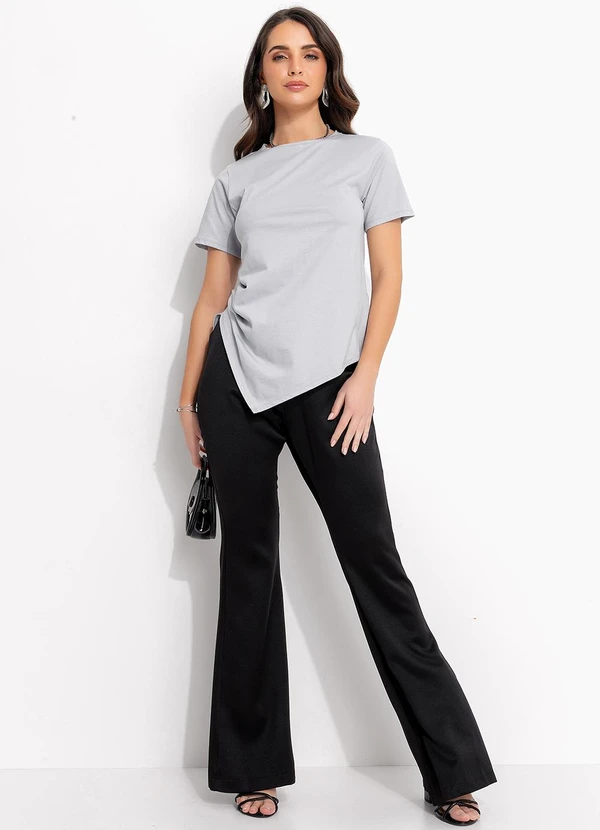 Quintess - Blusa Cinza Claro em Malha de Algodão 11