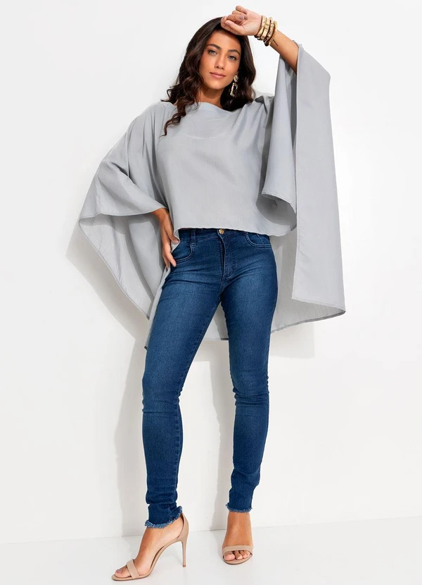 Quintess - Blusa Cinza Claro em Viscose Slub 6