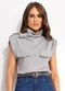 Quintess - Blusa Cinza em Malha Crepe - variação: Cinza