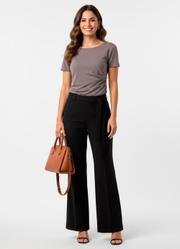 Blusa Cinza em Malha Crepe