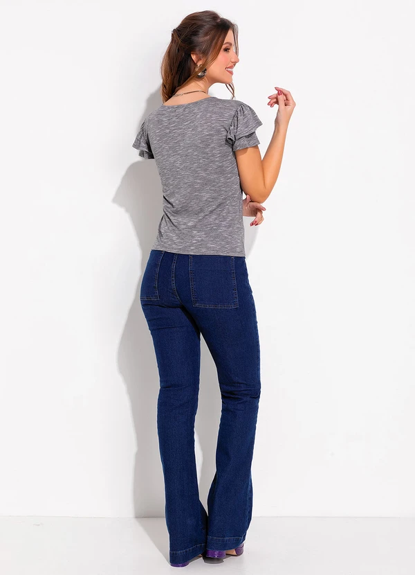 Quintess - Blusa Cinza em Malha Flamê 4