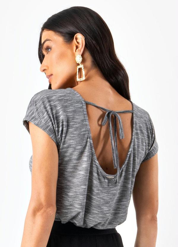 Quintess - Blusa Cinza em Malha Flamê 2