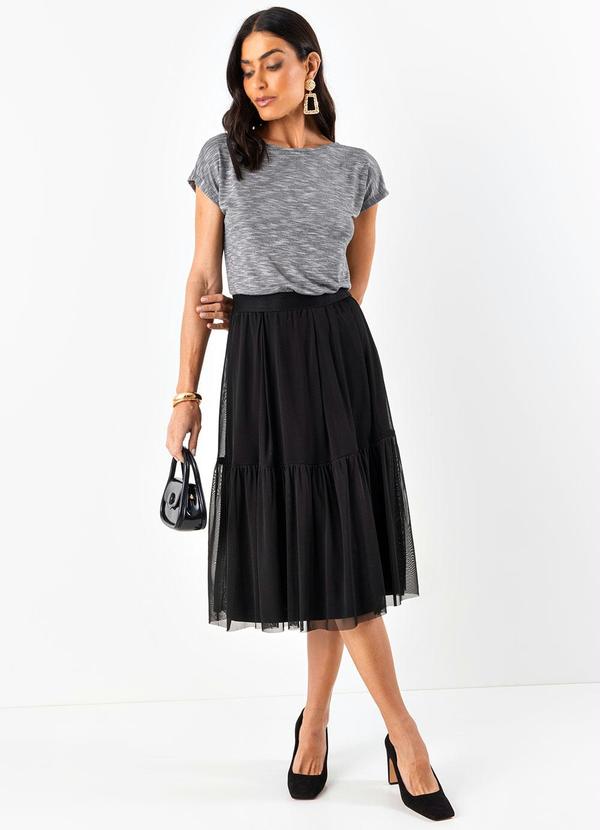 Quintess - Blusa Cinza em Malha Flamê 3