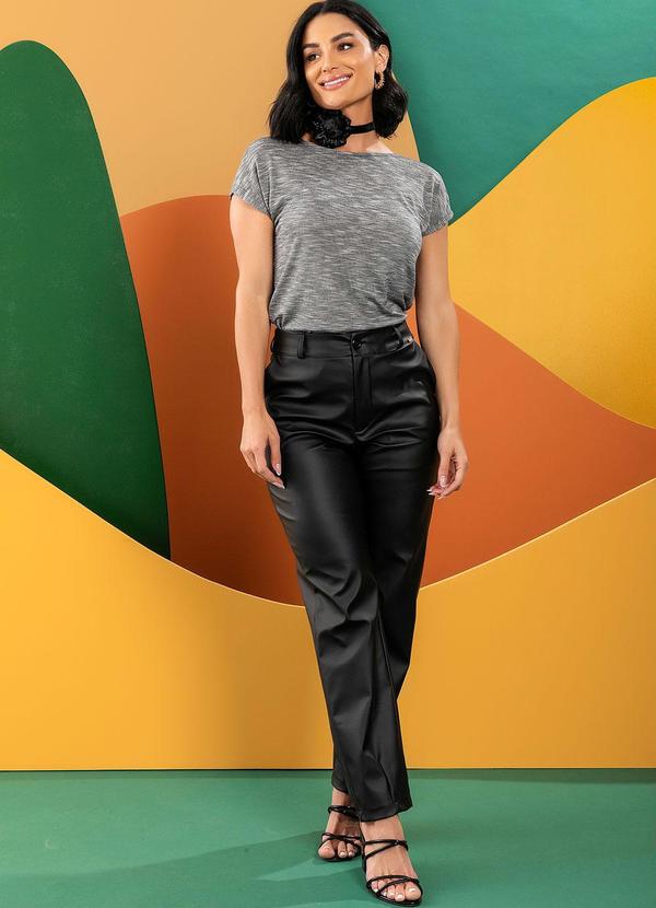 Quintess - Blusa Cinza em Malha Flamê 5