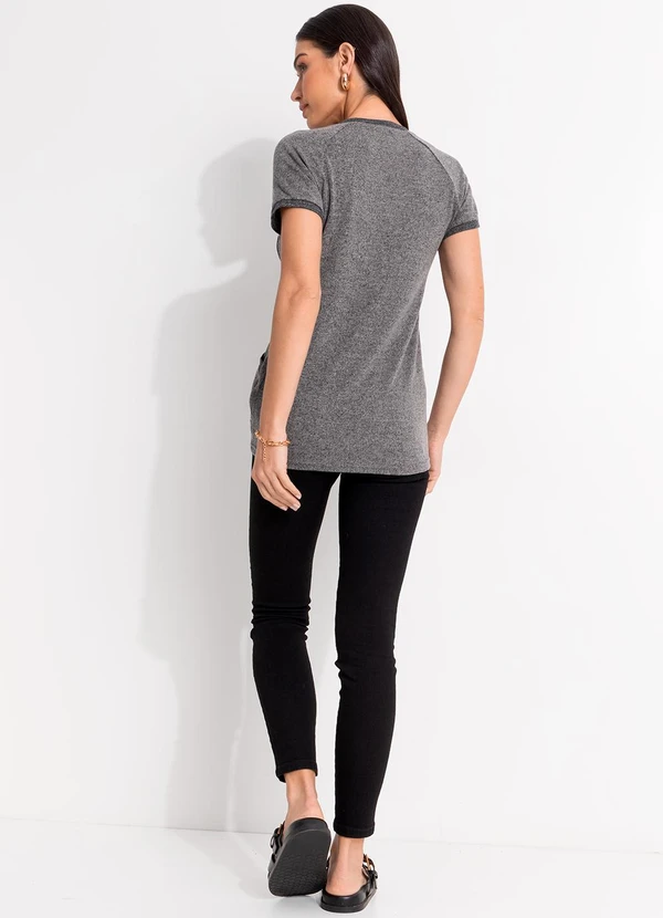 Quintess - Blusa Cinza em Malha Tricô 5