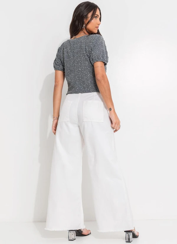 Quintess - Blusa Cinza em Malha Tweed Gloss 5