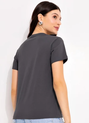 Disney - Blusa Cinza Escuro em Malha de Algodão Penteado - DISNEY