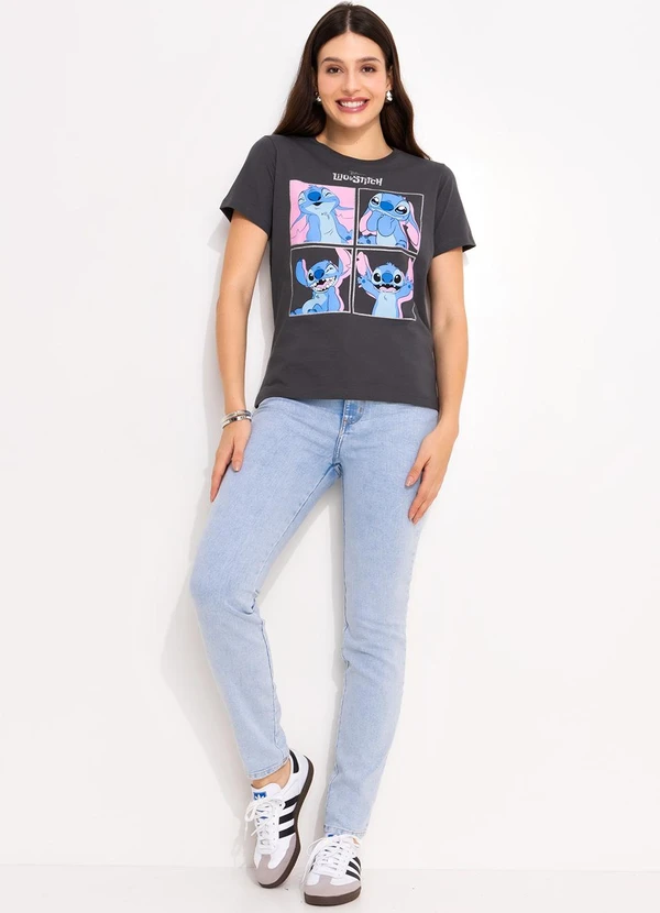 Disney - Blusa Cinza Escuro em Malha de Algodão Penteado 3