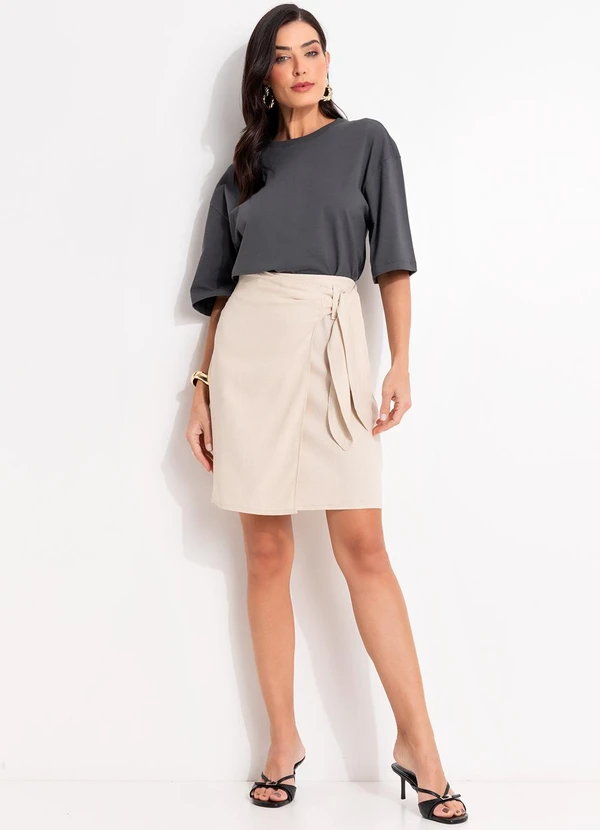 Quintess - Blusa Cinza Escuro em Malha de Algodão Penteado 3