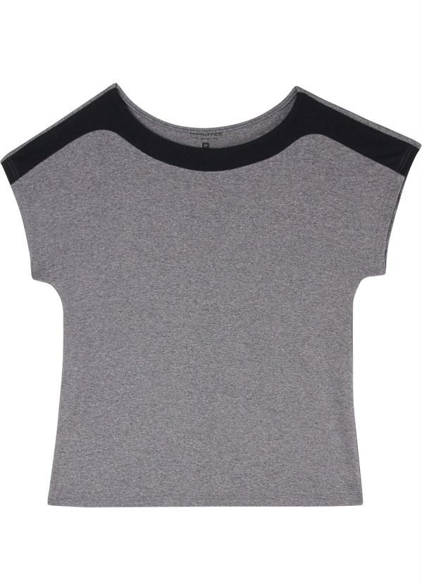 Malwee - Blusa Cinza Escuro Feminina Listra Ombro 1