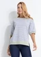 Quintess - Blusa Cinza Listrada em Molecotton - variação: Cinza Listrada