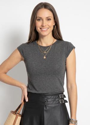 Blusa (Cinza Mescla) em Malha de Viscose