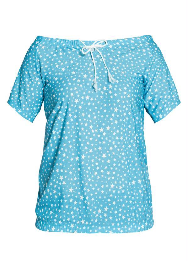 Outlet - Blusa com Amarração Azul Mineral 2