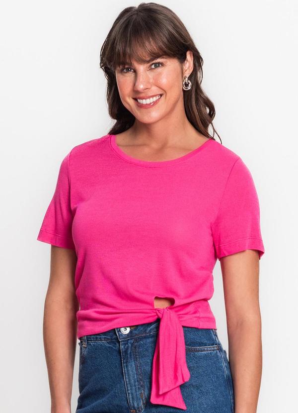 Rovitex - Blusa com Amarração em Laço Visco Tricot Rosa 1
