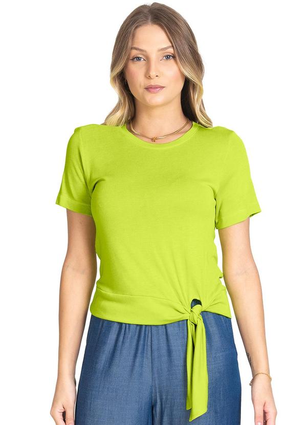 Rovitex - Blusa com Amarração em Laço Visco Tricot Verde