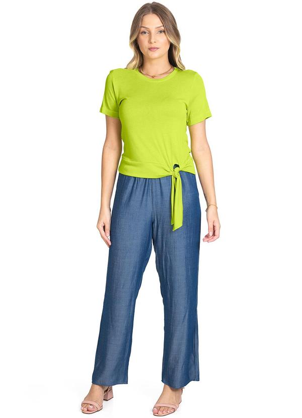 Rovitex - Blusa com Amarração em Laço Visco Tricot Verde 3