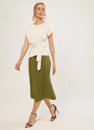 Naguchi - Blusa com Amarracao Lateral Cru - NAGUCHI