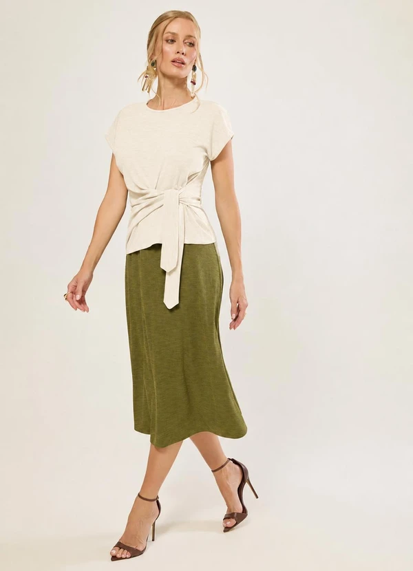 Naguchi - Blusa com Amarracao Lateral Cru