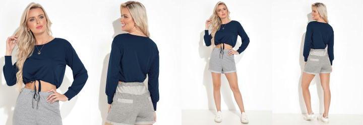 Blusa com Amarra��o na Barra Marinho