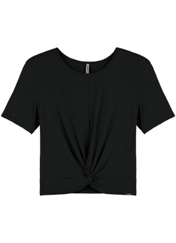 Outlet - Blusa com Amarração na Cintura Adulto Preto