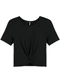 Outlet - Blusa com Amarração na Cintura Adulto Preto - variação: Preto