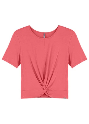 Outlet - Blusa com Amarração na Cintura Adulto Rosa  - OUTLET