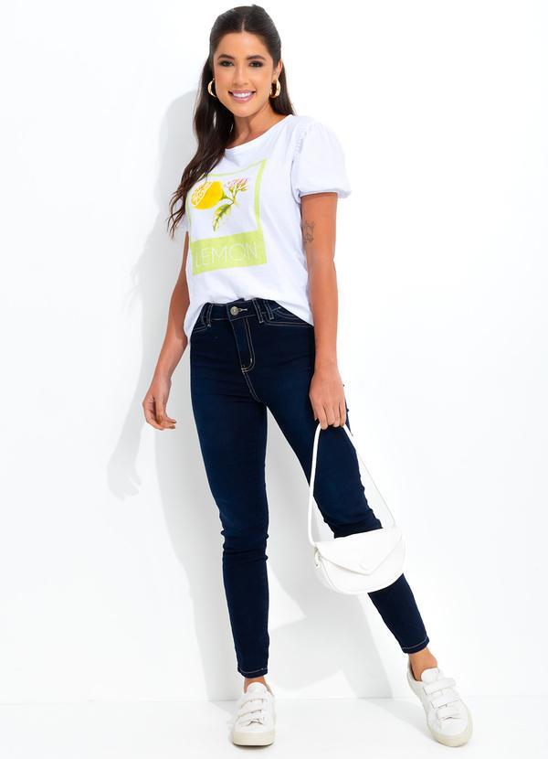 bonprix - Blusa com Babadinho Decote Redondo Branca 2