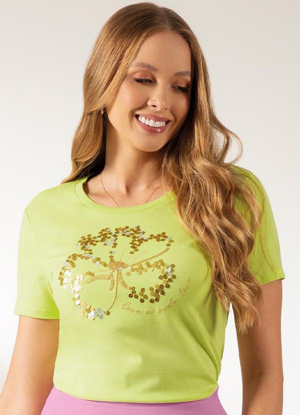 Cativa - Blusa com Bordado de Lantejoulas Verde 1