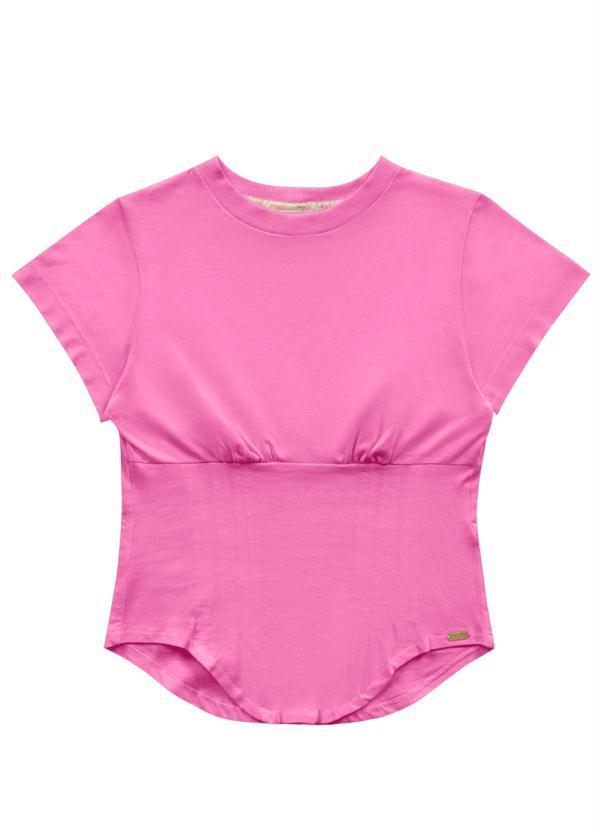Angel - Blusa com Busto Franzido Rosa