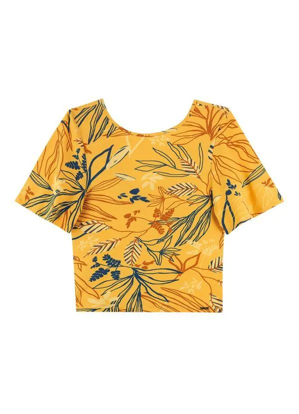 Marialícia - Blusa com Cordão Ajustável Marialícia Amarelo 6