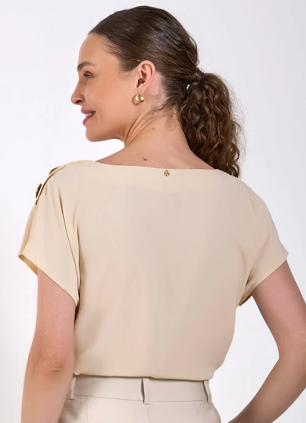 Principessa - Blusa com Decote Canoa Britney Aveia 2