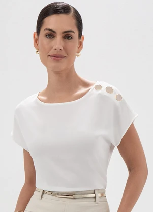 Principessa - Blusa com Decote Canoa Off White Maisa - PRINCIPESSA