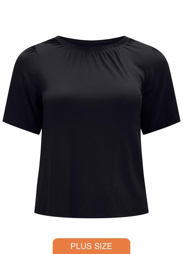Lunender Mais Mulher - Blusa com Drapeados em Malha com Elastano Preto