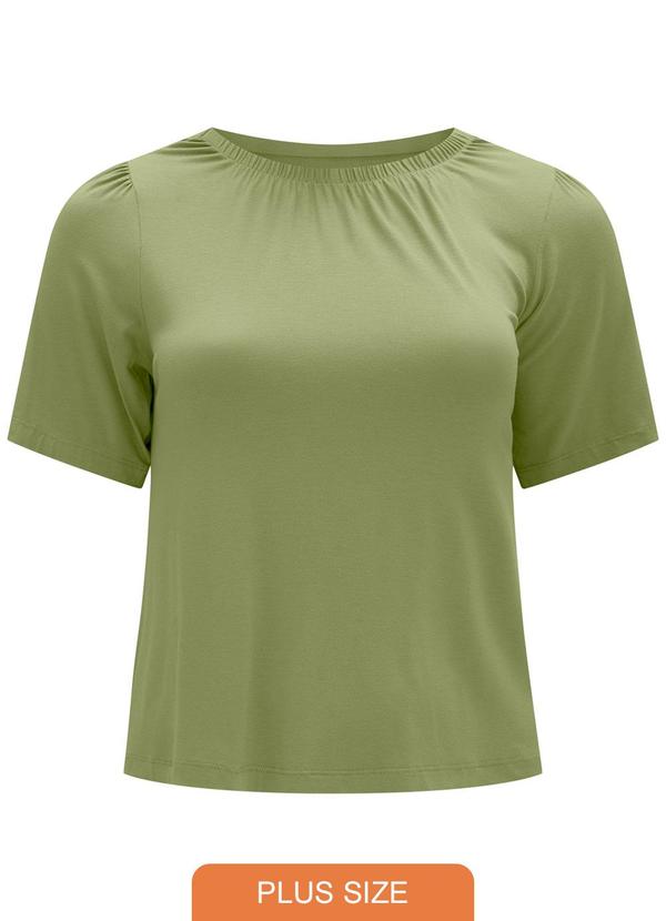 Lunender Mais Mulher - Blusa com Drapeados em Malha com Elastano Verde