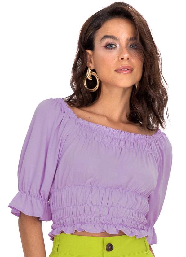 Endless - Blusa com Elástico Feminina Viscotorcion Roxo