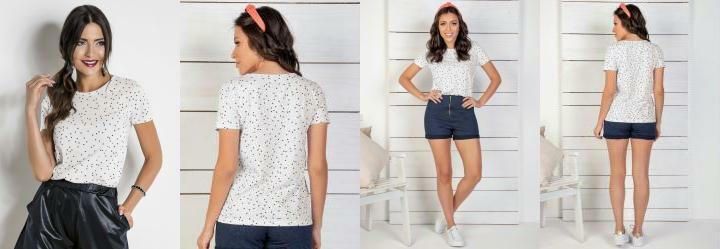 Blusa com Estampa de Po Preta