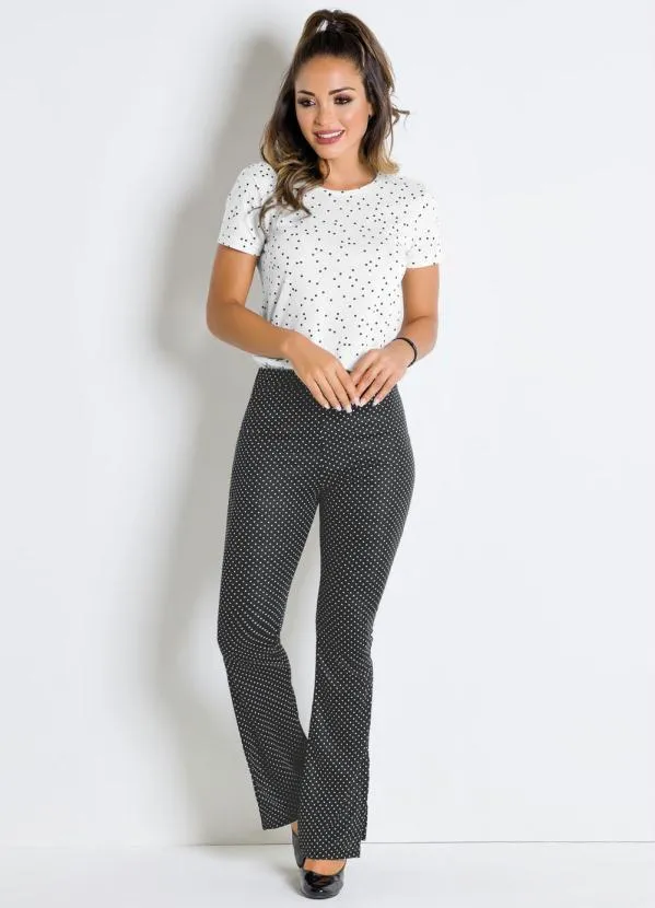 Moda Pop - Blusa com Estampa de Poá Preta 8